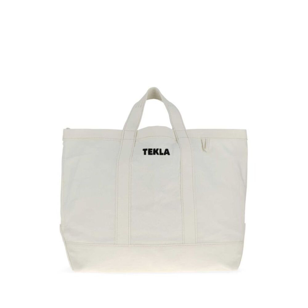 Tekla Unisex White Canvas Shopping Bag